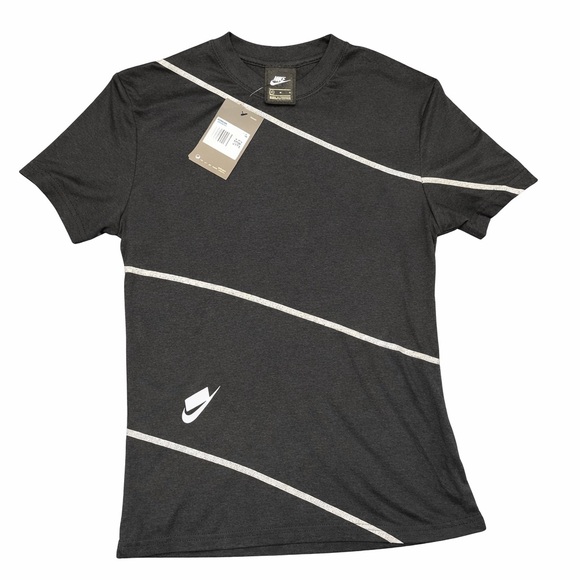 Nike Tops - Nike Charcoal Tee with White Stripes NWT